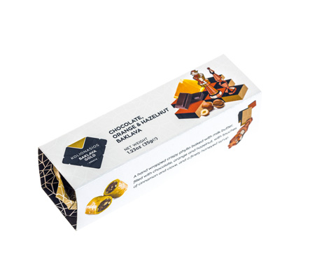 Baklava Product - Gold Chocolate, Orange & Hazelnut Baklava -Individual 35g